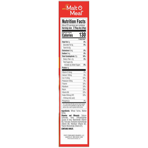28 1 count Malt-O-Meal, Original Malt-O-Meal Hot Breakfast Cereal, Quick Cooking, Ounce