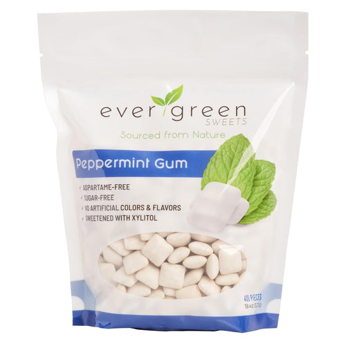 Evergreen Sweets Chewing gum - 400 Pieces Per Bag - Natural Peppermint Gum Made