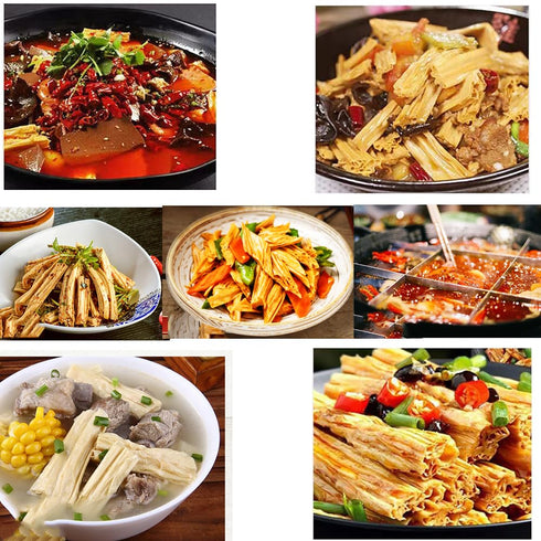 QLMLWR Sticks,238g/8.39oz,2 Pack,Asian Tofu SkinYubaDried Bean Curd Sticks, Dried Bean Curd Stick,Handmade Soy Tofu