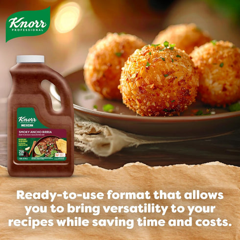 1 Pack 1 Knorr Professional Smoky Ancho Birria Sauce, Ready to Use Sauce for Foodservice, Gluten Free, Gallon