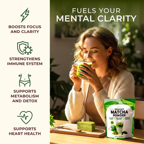 Set 2x1.1 Lb Gya Tea Co Whole Milk Powder & Matcha Powder - Non-GMO, Premium Grade - For Lattes, Baking, Smoothies