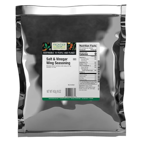 Frontier Co-op Salt and Vinegar Wing Seasoning, 1lb Bulk Bag - Tangy