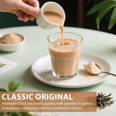 (3-in-1), 2.2 lbs (1kg) Soeos Milk Tea Flavored Powder Instant Bubble Tea Mix with Creamer & Sugar, Easy to Prepare