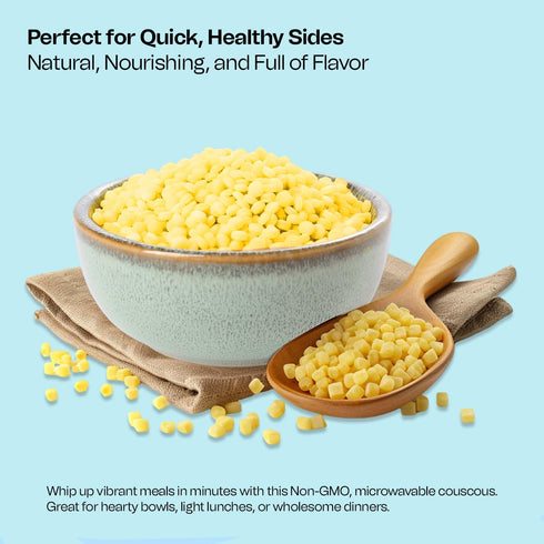 32 oz (2Lb) Golden Crown Premium Turmeric Couscous - | Microwavable Meals Turmeric Couscous | Premium Quality Non GMO