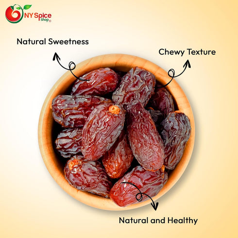 5 NY Spice Shop Medjool Dates - Pound California Natural Delight Medjool Pitted Fresh Dates Bulk - Sweet Candied Large