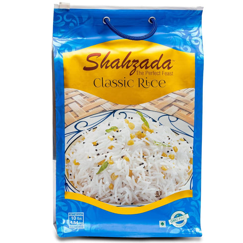 Shahzada Classic White Rice 10 lbs Premium Aged, Aromatic & Flavorful Long