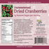 Unsweetened Dried Cranberries, No Added Sugar or Oils, Canadian Grown, 3oz