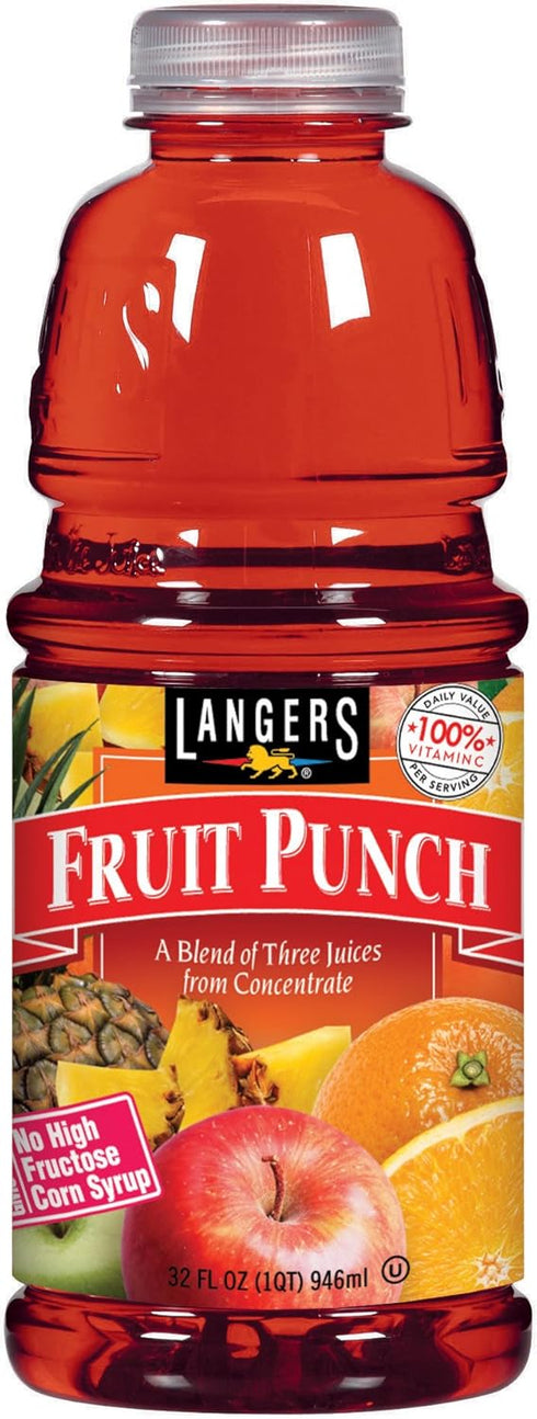 Langers Fruit Punch, 32 Fl Oz (Pack of 12)