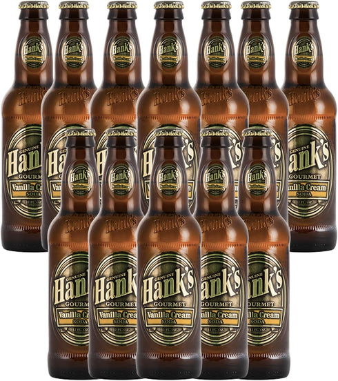 Hank's Genuine Gourmet Vanilla Cream Soda, 12 fl oz Bottles Premium Craft