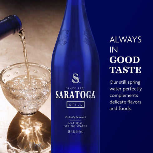 Generic 28 oz (Pack 12) Saratoga| Spring Water, Still (Non-Sparkling), fl Glass Bottles