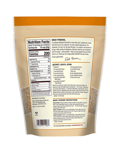 30 (Pack 4) Bob's Red Mill Pearl Barley, Ounce