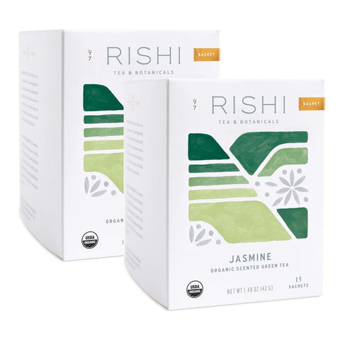 Rishi Tea Jasmine Green Tea, Organic Herbal Tea Bags, 2-Pack - Contains