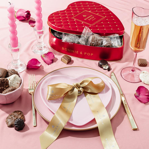 Chocolate Gift Basket | Heart Shaped Gift Present for Her, Him, Mom, Wife, Spouse, Romance with Assorted Milk Chocolate