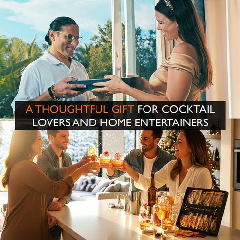SET, 100% (70 8 Cocktail Garnish, PREMIUM GIFT with COCKTAIL PICKS I Natural Dehydrated fruits I Home Bar, Barware
