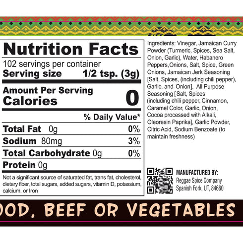 11 OZ, REGGAE SPICE Jamaican Curry Jerk Seasoning Authentic Wet Rub Marinade Sauce - Perfect for Beef, Pork, Chicken