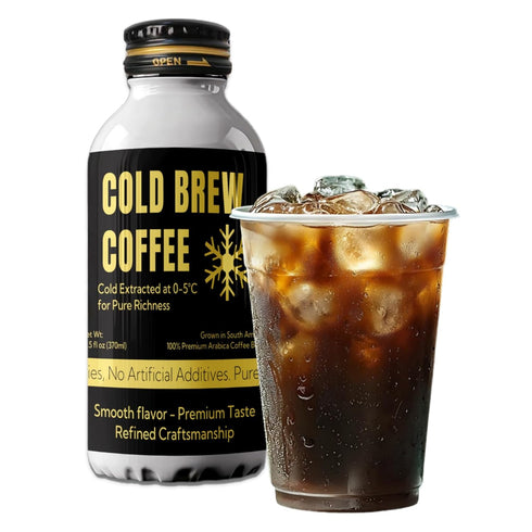 Generic Cold Brew Coffee,Black Coffee,Arabica-Based Blend, Medium Roast Brewed Low and Slow,Bottled Coffee,12.5