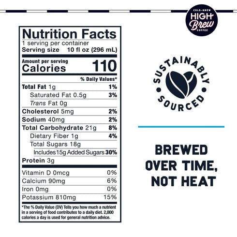 10 Oz, (Pack 12) High Brew Coffee, Nitro Sweet Cream, Cold Brew Coffee, FL Ready-To-Drink