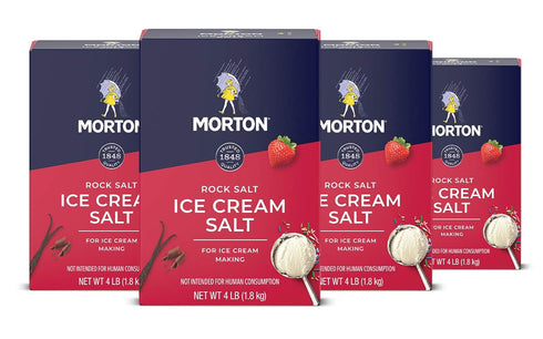 Morton Ice Cream Salt, Rock Salt, (4 lb), 4-Pack - Ideal for
