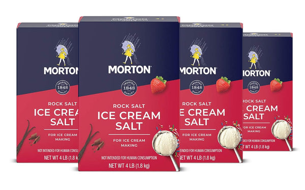 Morton Ice Cream Salt, Rock Salt, (4 lb), 4-Pack - Ideal for