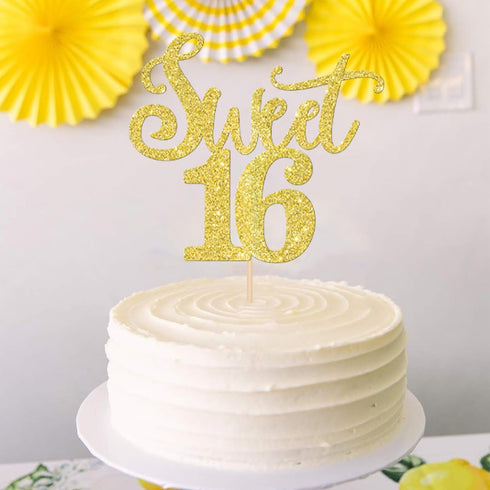 Rsstarxi 1 Pack 16th 16 16 16 16th Sweet Birthday Cake Topper Cheers to Years Sweet Cake Decorations Sixteen Hello