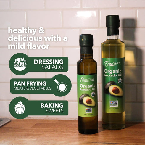 100% 16.9 Oz Benissimo Pure Organic Avocado Oil Cold-Pressed, Non-GMO, Allergen-Free Cooking Oil, Fl | Perfect