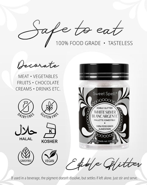 (15g) Shimmer 100% Sweet Spell Edible Glitter - Sparkles for Drinks, Cakes, Cocktails - Edible & Food Grade Glitter