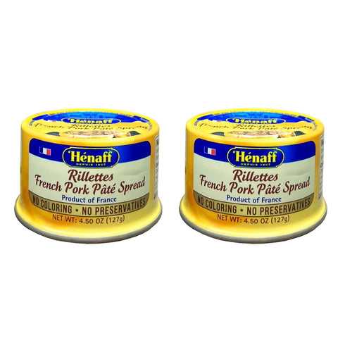 Hnaff Henaff French Imported Rillettes Pork Pate Spread (2 Pack, Total of 9oz)