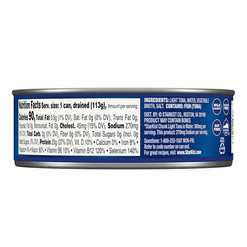 25% 5 Oz 5 Oz (Pack 2) StarKist Less Sodium Chunk Light Tuna In Water, Can
