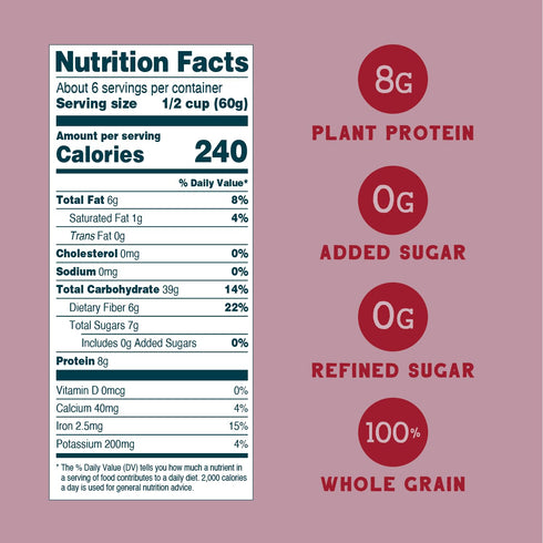 12 Oz 0g Seven Sundays Organic Muesli Cereal, Farmers Market Almond Date Currant, Bag, Gluten Free, Added Sugar, Enjoy