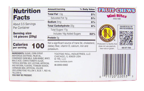 3.5 oz (Pack 3) Fruit Chews Mini Bites Candy Coated Chews Movie Theater Box