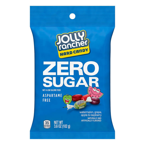 3.6 oz (12 Count) JOLLY RANCHER Zero Sugar Assorted Fruit Flavored Hard Candy Bags