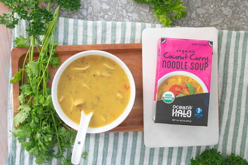 16.9 oz Ocean's Halo Organic Coconut Curry Noodle Soup, USDA Certified Organic, Vegetarian, Shelf-Stable