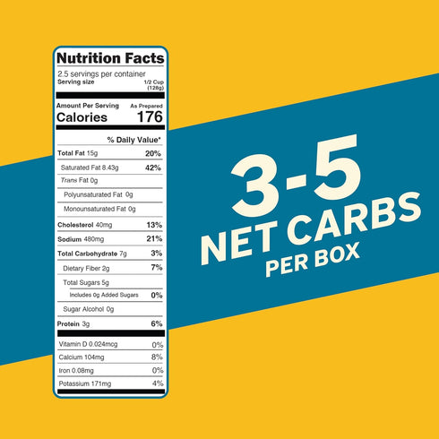 5 2g 5 (6 Packs) Its Skinny Velvety Cheddar Low Carb Pasta, Gluten Free, Non-GMO, Keto-Friendly, Only Net Carbs
