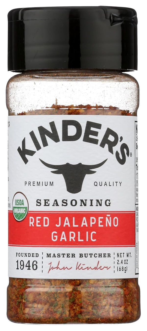 KINDERS Organic Red Jalapeno & Garlic Seasoning, 2.4 OZ