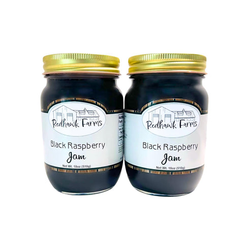 Redhawk Farms Black Raspberry Jam - Fruit Preserves - 18oz Jars, 2