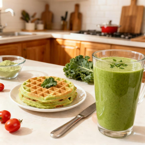 Freeze-Dried Kale Meal Replacement Shake | Powder with Oat & Chia Seeds, Plant Protein Rich Superfood Blend, Supports