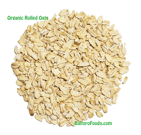 (8 LB) Organic Rolled Oats old fashion gluten free non-GMO, Whole Grain Vegan Bulk