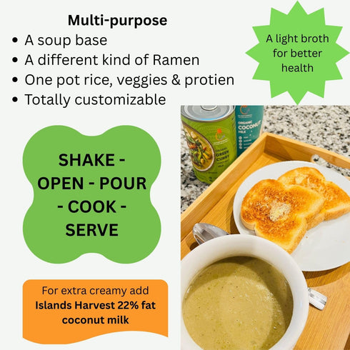 Pack 6 Islands Harvest Organic Green Curry Coconut Milk of - Vegan, Kosher, Halal, Non-GMO, USDA Organic - No Added