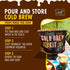 100% 12 36 GRADYS COLD BREW, New Orleans Style, Arabica Ground Coffee & Chicory Pouches, All-in-One Cold Brew Kit