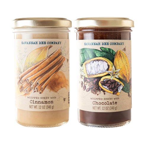 Whipped Honey Gift Set by Savannah Bee - Creamy, Smooth, Spreadable and