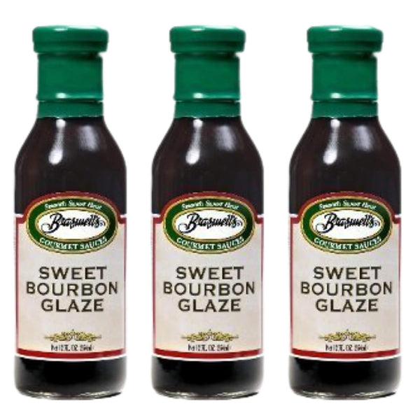 Braswell Sweet Bourbon Glaze 12 oz. Bottle (Pack of 3)