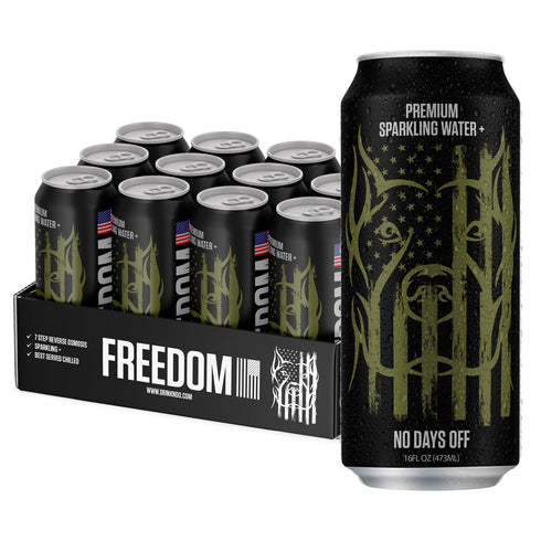 NO DAYS OFF Premium Sparkling Water+ Limited FREEDOM Edition - 12 Pack,