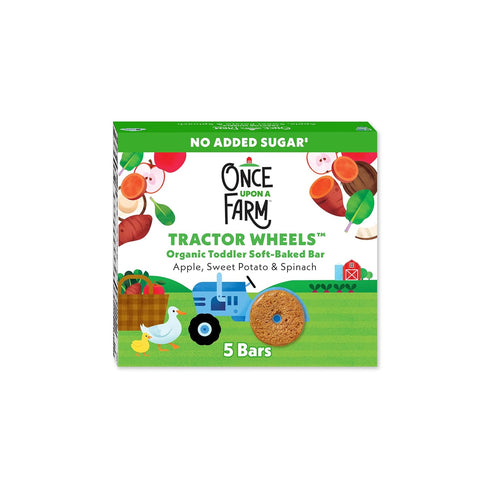 Once Upon a Farm Organic Tractor Wheels Toddler Bar, Apple, Sweet Potato
