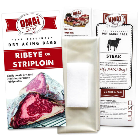 Pack 3, 12-18 lbs, 28-45 UMAi Dry Aging Bag for Steaks, of Dry Age Bags for Meat, Ribeye & Striploin Steak up to Home