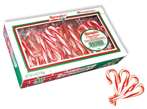 Spangler Mini Candy Canes, Peppermint R&W, 40 ct, 0.48 pounds