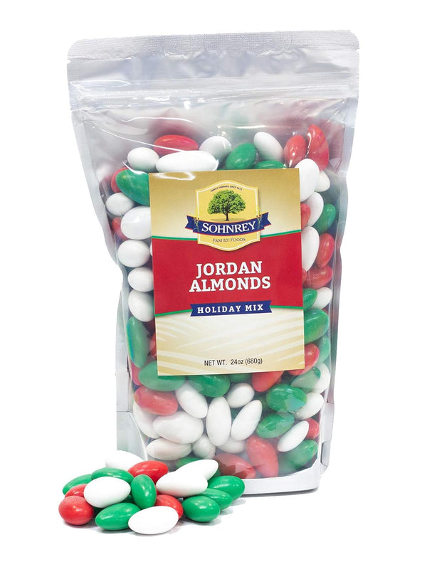 Holiday Mix Jordan Almonds - Premium Christmas Party Candy (24 oz)