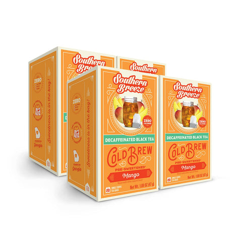 Southern Breeze Decaf Cold Brew Sweet Tea Mango Iced Tea with Black