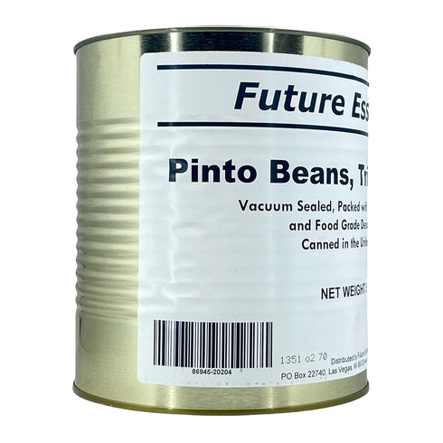 #10 30 5 lbs Future Essentials Pinto Beans Can Triple Cleaned Canned Beans Year Long Shelf Life for Emergency Food