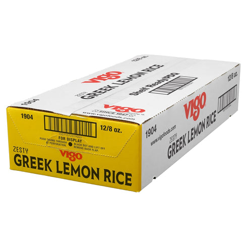 8oz Pack 12) Vigo Authentic Greek Lemon Rice, Fresh Zesty & Fragrant, No Fat, (Greek Lemon
