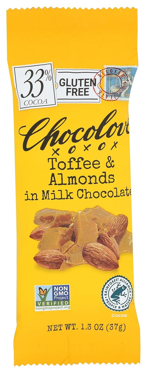 CHOCOLOVE Mini Toffee And Almond Chocolate Bar, 1.3 OZ